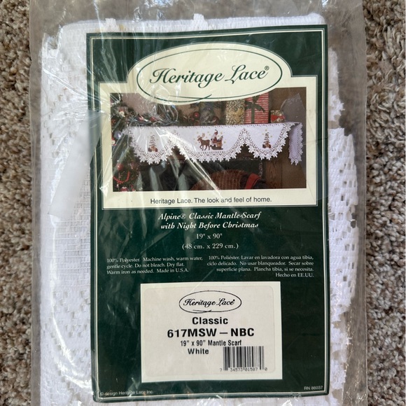 Heritage Lace Alpine Classic Mantel Scarf with Night Before Christmas~Nwt’s - Picture 1 of 7